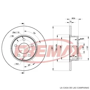 BD8684 DISCO DE FRENO TRASERO