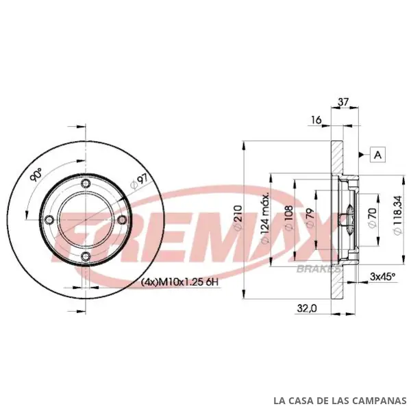 BD8702 DISCO DE FRENO DELANTERO