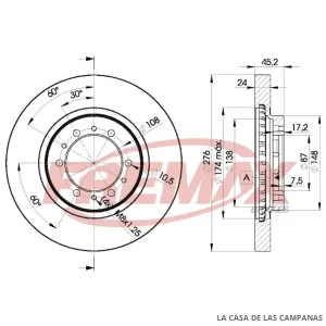 BD8716 DISCO DE FRENO DELANTERO