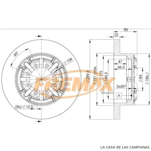 BD8773 DISCO DE FRENO TRASERO