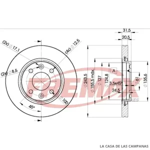 BD8901 DISCO DE FRENO DELANTERO