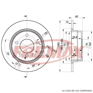 BD8936 DISCO DE FRENO TRASERO