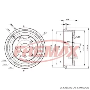 BD8958 CAMPANA DE FRENO TRASERO