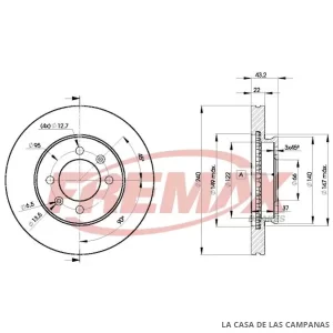 BD8970 DISCO DE FRENO DELANTERO