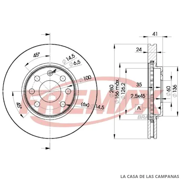BD9000 DISCO DE FRENO DELANTERO