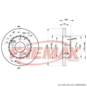 BD9039 DISCO DE FRENO DELANTERO