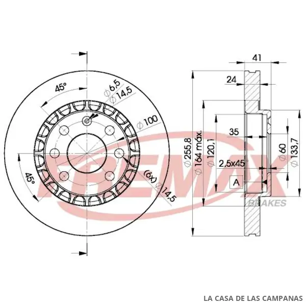 BD9042 DISCO DE FRENO DELANTERO