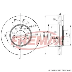 BD9043 DISCO DE FRENO DELANTERO