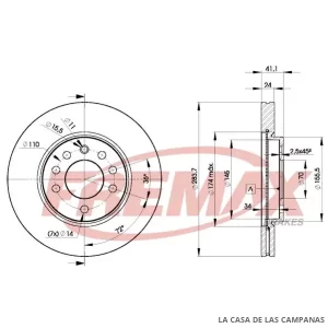 BD9047 DISCO DE FRENO DELANTERO