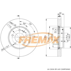 BD9048 DISCO DE FRENO DELANTERO