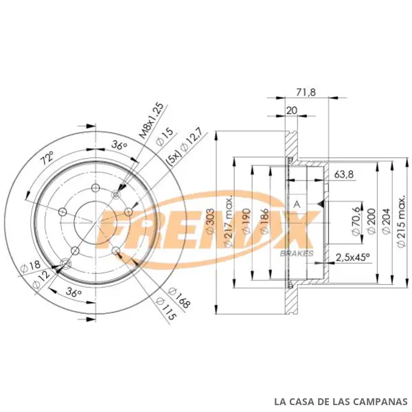 BD9049 DISCO DE FRENO TRASERO