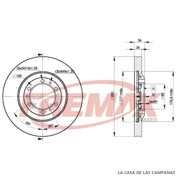 BD9050 DISCO DE FRENO DELANTERO