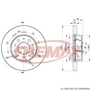 BD9063 DISCO DE FRENO DELANTERO