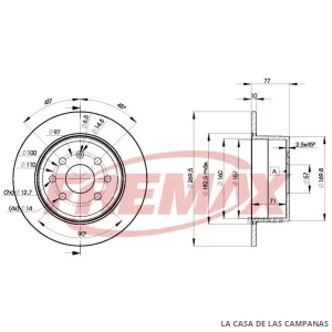 BD9102 DISCO DE FRENO TRASERO