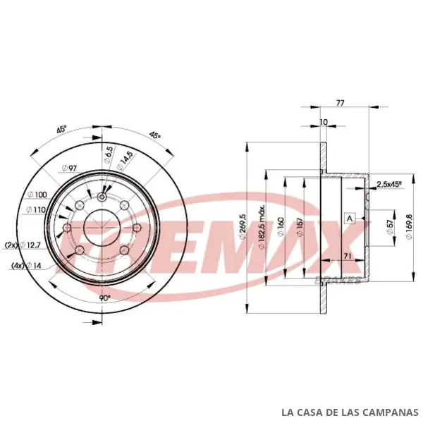 BD9102 DISCO DE FRENO TRASERO