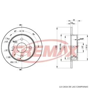 BD9108 DISCO DE FRENO TRASERO