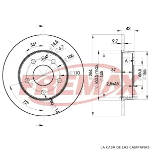 BD9110 DISCO DE FRENO TRASERO