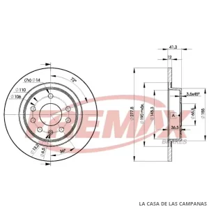 BD9115 DISCO DE FRENO TRASERO