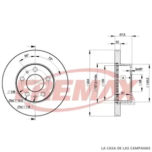 BD9131 DISCO DE FRENO DELANTERO