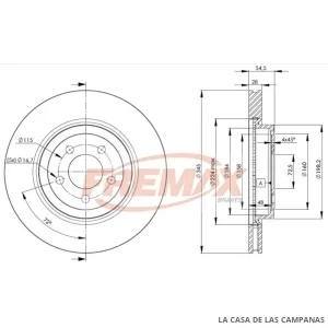 BD9197 DISCO DE FRENO DELANTERO