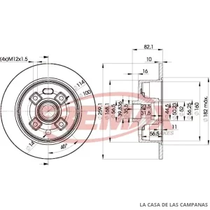 BD9204 DISCO DE FRENO TRASERO