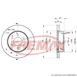 BD9208 DISCO DE FRENO DELANTERO