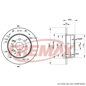 BD9209 DISCO DE FRENO TRASERO