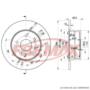 BD9210 DISCO DE FRENO TRASERO