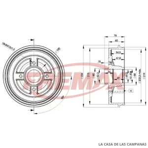 BD9322 CAMPANA DE FRENO TRASERO
