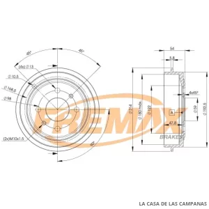 BD9325 CAMPANA DE FRENO TRASERO