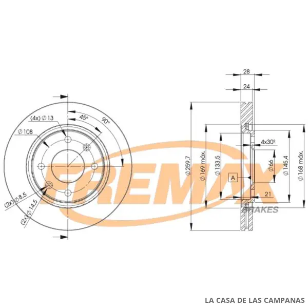 BD9406 DISCO DE FRENO DELANTERO
