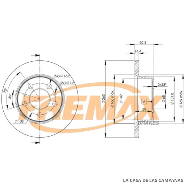 BD9427 DISCO DE FRENO DELANTERO