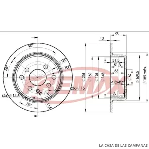 BD9581 DISCO DE FRENO TRASERO