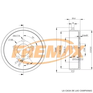 BD9617 CAMPANA DE FRENO TRASERO
