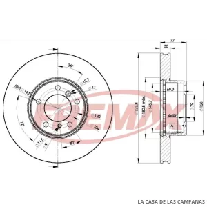 BD9895 DISCO DE FRENO DELANTERO