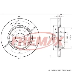 BD9908 DISCO DE FRENO DELANTERO