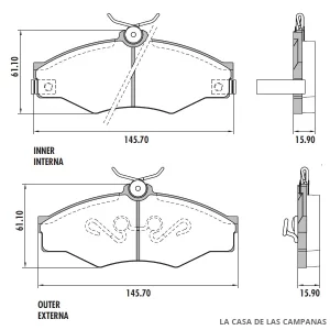 PD-114 PASTILLAS DE FRENO DELANTERO