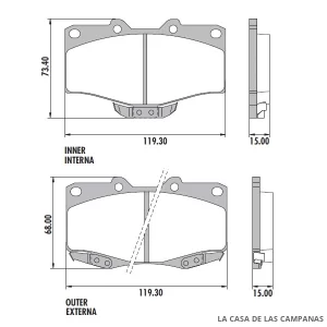 PD-115 PASTILLAS DE FRENO DELANTERO