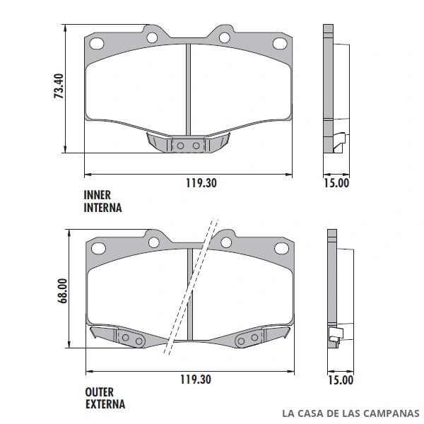 PD-115 PASTILLAS DE FRENO DELANTERO