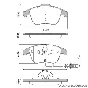 PD-1457B PASTILLAS DE FRENO DELANTERO