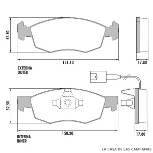PD-1482B PASTILLAS DE FRENO DELANTERO