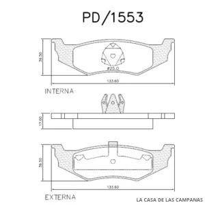 PD-1553 PASTILLAS DE FRENO TRASERO