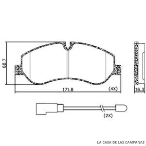 PD-1602-A PASTILLAS DE FRENO DELANTERO