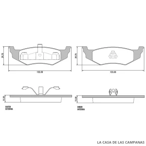 PD-392 PASTILLAS DE FRENO TRASERO