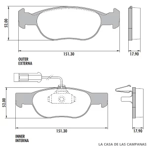 PD-433B PASTILLAS DE FRENO DELANTERO