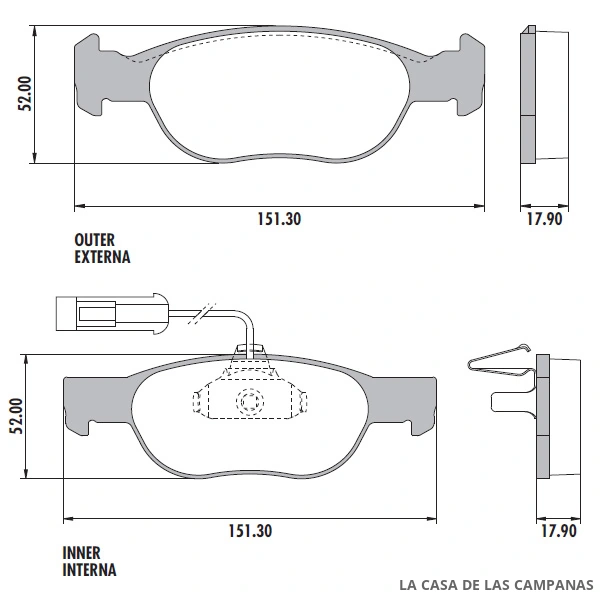 PD-433B PASTILLAS DE FRENO DELANTERO