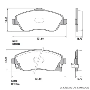 PD-46 PASTILLAS DE FRENO DELANTERO