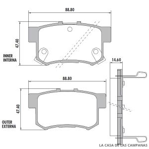 PD-554 PASTILLAS DE FRENO TRASERO
