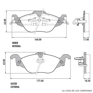 PD-57 PASTILLAS DE FRENO DELANTERO