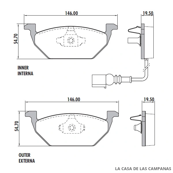 PD-58B PASTILLAS DE FRENO DELANTERO